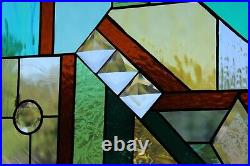 Color flash- Stained Glass Window Panel -HMD 20 3/4 X 21 3/4