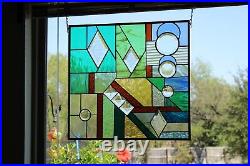 Color flash- Stained Glass Window Panel -HMD 20 3/4 X 21 3/4