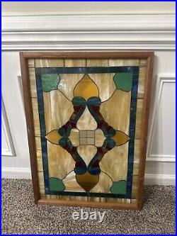 Colorful Antique Southern Stained Leaded Glass Window As Found As Is