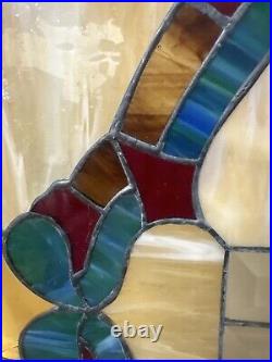 Colorful Antique Southern Stained Leaded Glass Window As Found As Is