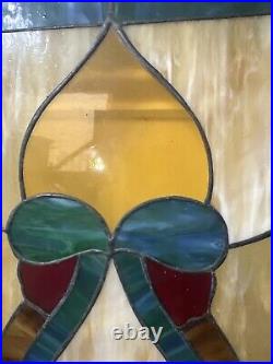 Colorful Antique Southern Stained Leaded Glass Window As Found As Is