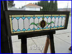 Colorful Antique Stained Glass Transom Window 48.5 X 15.5 Salvage