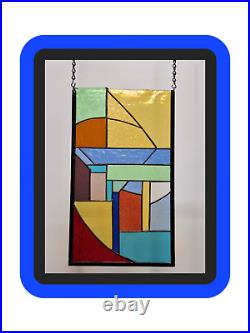 Colorful Stained Glass Panel, Window Hanging