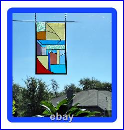 Colorful Stained Glass Panel, Window Hanging