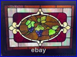 Colorful Stained Leaded Glass Window with Grapes