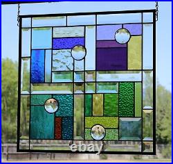 Colors & Jewels Stained Glass Window Panel -HMD 18 1/2X 18 1/2