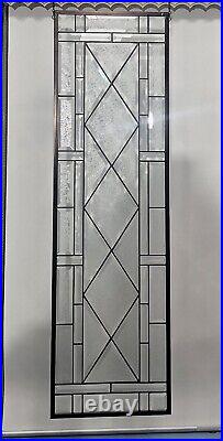 Completely beveled clear stained glass window panel 42 7/8x 12 3/4 Handmade