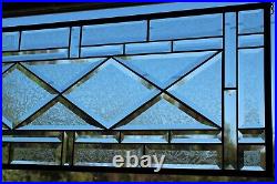 Completely beveled clear stained glass window panel 42 7/8x 12 3/4 Handmade