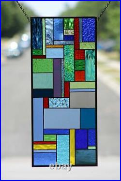 Contemporary Stained Glass Window Panel, Hanging (´`)