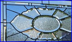 Contemporary rectangular stained glass window panel hanging 26 1/2 x 14 1/2 priv