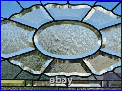 Contemporary rectangular stained glass window panel hanging 26 1/2 x 14 1/2 priv