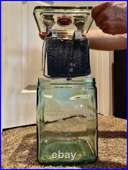 Delco Light Exide Battery Glass With Complete With Lead Plates Circa 1910