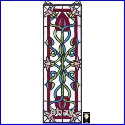 Design Toscano Pink Dahlia Tiffany-Style Stained Glass Window