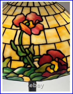 Duffner & Kimberly Poppy Leaded Stained Glass Lamp ca 1910