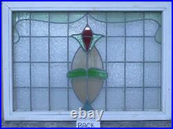 EDWARDIAN ENGLISH LEADED STAINED GLASS WINDOW TRANSOM ABSTRACT 30 1/2 x 21 1/2