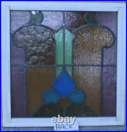 EDWARDIAN FLORAL OLD ENGLISH LEADED STAINED GLASS WINDOW 21 x 21