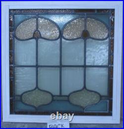 EDWARDIAN OLD ENGLISH LEADED STAINED GLASS WINDOW ABSTRACT 22 3/4 x 23 1/4 EDWARDIAN OLD ENGLISH LEADED STAINED GLASS WINDOW ABSTRACT 22 3/4 x 23 1/4