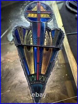 Early Antique Period Gothic Stained Glass Window Fragment Spectacular Early Antique Period Gothic Stained Glass Window Fragment Spectacular