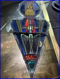 Early Antique Period Gothic Stained Glass Window Fragment Spectacular Early Antique Period Gothic Stained Glass Window Fragment Spectacular