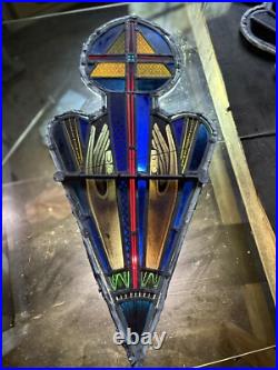 Early Antique Period Gothic Stained Glass Window Fragment Spectacular Early Antique Period Gothic Stained Glass Window Fragment Spectacular