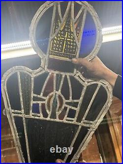 Early Antique Period Gothic Stained Glass Window Fragment Spectacular Early Antique Period Gothic Stained Glass Window Fragment Spectacular