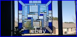 Enchanting 19.5 X19.5 Beveled Stained Glass Window Panel -HMD