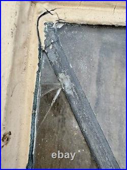 English Leaded Stained Glass Window 20 X 20.5 Antique Victorian Wood Frame Read