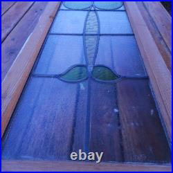 Estate Find LARGE OLD ENGLISH LEADED STAINED GLASS WINDOW 11 X 42 1/2 Estate Find LARGE OLD ENGLISH LEADED STAINED GLASS WINDOW 11 X 42 1/2