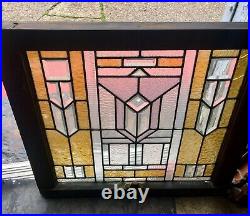 Extreme Architectural Art Deco Leaded Stained Glass Window