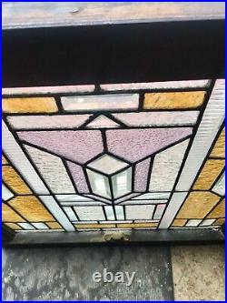 Extreme Architectural Art Deco Leaded Stained Glass Window