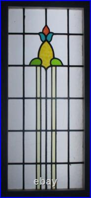 FLORAL ABSTRACT LARGE OLD ENGLISH LEADED STAINED GLASS WINDOW 19 x 41 FLORAL ABSTRACT LARGE OLD ENGLISH LEADED STAINED GLASS WINDOW 19 x 41