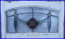 FLORAL ARCH MIDSIZE OLD ENGLISH LEADED STAINED GLASS WINDOW 23 x 14