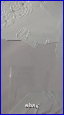 FRENCH ART DECO Revival WINDOW FROSTED CARVED ETCHED lady woman with gloves