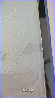 FRENCH ART DECO Revival WINDOW FROSTED CARVED ETCHED lady woman with gloves