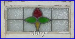 Floral Midsize Old English Leaded Stained Glass Window 22.25 X 11
