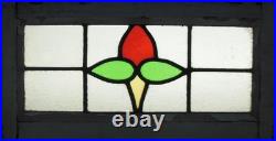 Floral Midsize Old English Leaded Stained Glass Window 22.25 X 11