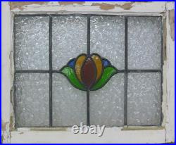 Floral Midsize Old English Leaded Stained Glass Window 24.25 X 20