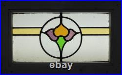 Floral Midsize Old English Leaded Stained Glass Window 24.5 X 19