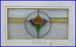 Floral Midsize Old English Leaded Stained Glass Window 24.5 X 19