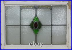 Floral Midsize Old English Leaded Stained Glass Window 25.75 X 18.5