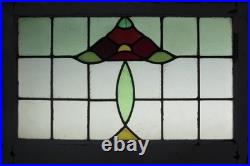 Floral Midsize Old English Leaded Stained Glass Window 29 X 19.5