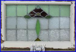 Floral Midsize Old English Leaded Stained Glass Window 29 X 19.5