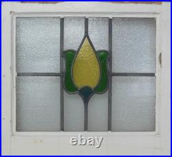 Floral Old English Leaded Stained Glass Window 20 X 18.25