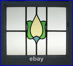 Floral Old English Leaded Stained Glass Window 20 X 18.25