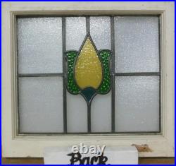 Floral Old English Leaded Stained Glass Window 20 X 18.25