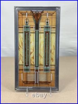 Frank Lloyd Wright Oak Park Skylight Stained Glass Panel Lead Frame Art Deco Frank Lloyd Wright Oak Park Skylight Stained Glass Panel Lead Frame Art Deco