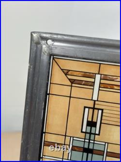 Frank Lloyd Wright Oak Park Skylight Stained Glass Panel Lead Frame Art Deco Frank Lloyd Wright Oak Park Skylight Stained Glass Panel Lead Frame Art Deco