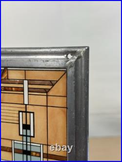 Frank Lloyd Wright Oak Park Skylight Stained Glass Panel Lead Frame Art Deco Frank Lloyd Wright Oak Park Skylight Stained Glass Panel Lead Frame Art Deco