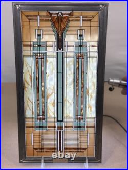 Frank Lloyd Wright Oak Park Skylight Stained Glass Panel Lead Frame Art Deco Frank Lloyd Wright Oak Park Skylight Stained Glass Panel Lead Frame Art Deco