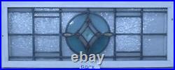 GEOMETRIC BULLSEYE MIDSIZE OLD ENGLISH LEADED STAINED GLASS WINDOW 35 1/2 x 14